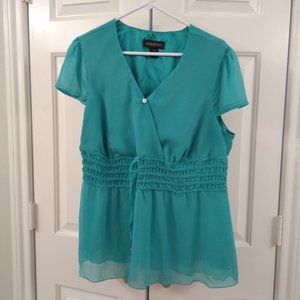 Teal short sleeve top